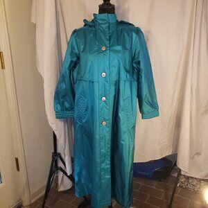 Women's CHIANGO by Fleet Street Rain Trench Coat in Teal - 10
